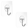 Kit 4x Ganchos Adesivo Sem Furo Parede Multiuso Transparente Banheiro Quarto Cozinha - 2