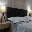 Ver imagem 1 de Cabeceira Queen Estofada Classic Suede Preto 160 X 60 Rbl