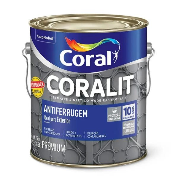 Coral Coralit Antiferrugem Ferrolack 3,6 litros Branco - 2