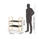 Ver imagem 3 de Kit 2 Estantes Multiuso de Livros 80x96,5cm em Madeira Maciça 3 Prateleiras Yescasa Preto/Marrom