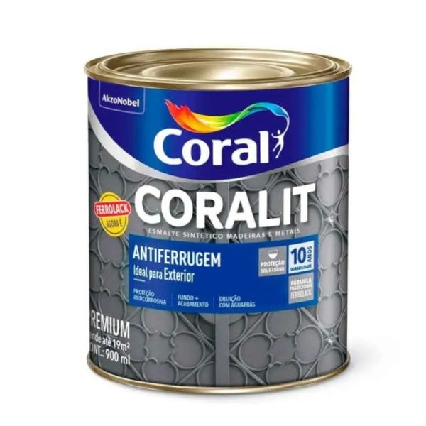 Coral Coralit Antiferrugem Ferrolack 0,9 litros Cinza - 2