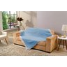 Manta Xale Xadrez Azul Para Sofá 1,40M x 1,60M Com Franja - 2