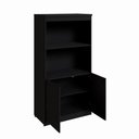 Ver imagem 2 de Estante Armário para Escritório 2 Portas com Chave 2 Nichos MDP 80cm Preto F5 Office