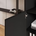 Ver imagem 6 de Estante Armário para Escritório 2 Portas com Chave 2 Nichos MDP 80cm Preto F5 Office