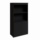 Ver imagem 5 de Estante Armário para Escritório 2 Portas com Chave 2 Nichos MDP 80cm Preto F5 Office