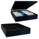 Ver imagem 1 de Cama Box Baú Casal Bipartido Suede Mega Cama Preto