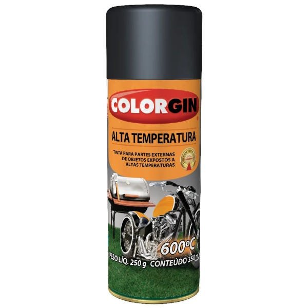 Colorgin Alta Temperatura Spray 300 ml Preto Fosco - 1