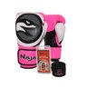 Kit Luva Boxe Muay Thai Naja Colors Rosa Fluor Tamanho:10oz - 1