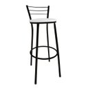 Ver imagem 1 de Banqueta Bistrô Aço Pintura Epóxi Preta Assento Branco