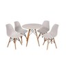Kit Mesa Jantar Eames Eiffel 80cm + 4 Cadeiras Eames Eiffel - Branca - 1