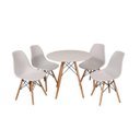 Ver imagem 1 de Kit Mesa Jantar Eames Eiffel 80cm + 4 Cadeiras Eames Eiffel - Branca