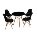 Ver imagem 1 de Kit Mesa Jantar Eames Eiffel 80cm + 4 Cadeiras Eames Eiffel - Preta