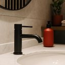 Ver imagem 3 de Torneira de Água Fria Bica Baixa para Banheiro - Black Matte - Dp9101 Drop Metais