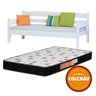 Sofá Cama Cor Branco + Colchão - 1