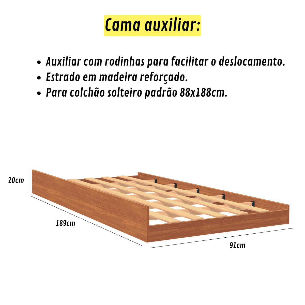 Beliche com Cama Auxiliar Jaspe Treliche Mdf Cor:nature - 4