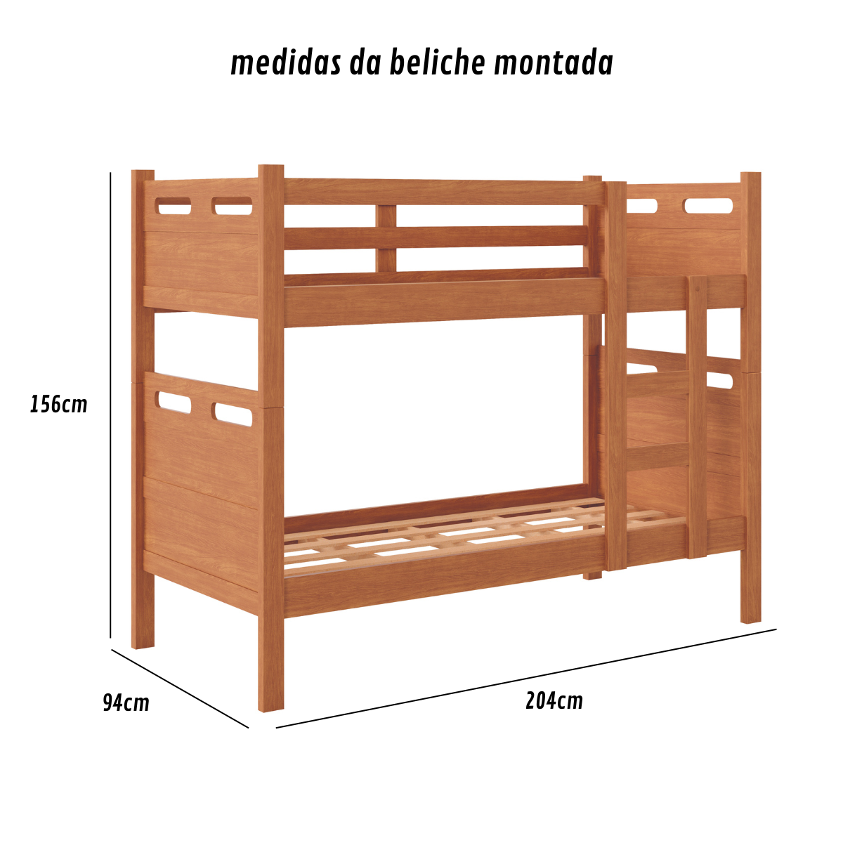 Beliche com Cama Auxiliar Jaspe Treliche Mdf Cor:nature - 5