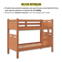 Ver imagem 3 de Beliche com Cama Auxiliar Jaspe Treliche Mdf Cor:nature