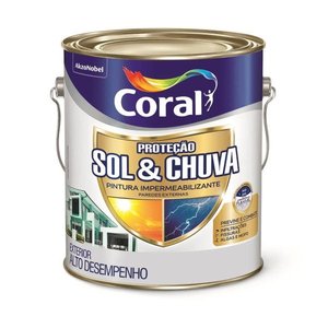 Tinta Impermeabilizante Coral Proteção Sol e Chuva Branco