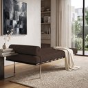 Ver imagem 3 de Couch Barcelona Couro Sintético Design Modernista Sala Escritório Recepção Linha Premium - Marrom