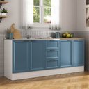 Ver imagem 1 de Cozinha Compacta Planejada 3 Peças 2 Balcões 1 Tampo Soho CabeCasa MadeiraOriginals Azul/Branco