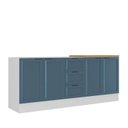 Ver imagem 2 de Cozinha Compacta Planejada 3 Peças 2 Balcões 1 Tampo Soho CabeCasa MadeiraOriginals Azul/Branco