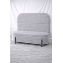 Ver imagem 1 de Kit Atenas Cabeceira de Cama Box Orgânica e Recamier Calçadeira Baú Queen 160 Cm Suede Prata Eli Móv