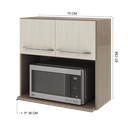 Ver imagem 3 de Armário Aéreo Modulado para Microondas Fidelitá Paris 70cm 2 Portas
