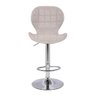Kit 2 Banquetas Giratórias Lúcia Rivatti Linho Cru Base Disco Cromado - 2