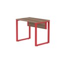 Ver imagem 6 de Escrivaninha Mesa Escritório PE25 90cm Walnut e Vermelho Cinza