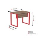 Ver imagem 4 de Escrivaninha Mesa Escritório PE25 90cm Walnut e Vermelho Cinza