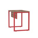 Ver imagem 7 de Escrivaninha Mesa Escritório PE25 90cm Walnut e Vermelho Cinza