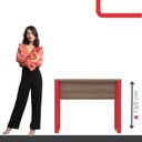 Ver imagem 5 de Escrivaninha Mesa Escritório PE25 90cm Walnut e Vermelho Cinza