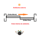 Ver imagem 4 de Porta Balcão 3 Folhas (1 Fixa) Alumínio Branco com Trinco Vidro Liso - Linha Resistence - 210cm - 12