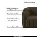Ver imagem 4 de Sofá Decorativo Sala de Estar 332cm Adam 4 Lugares Veludo Marrom G45 - Gran Belo Sofá Adam