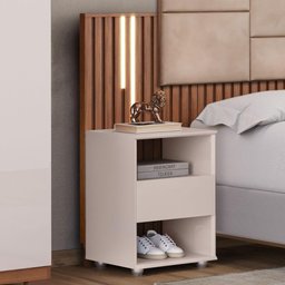 Cabeceira Ripada com Led e Mesa de Cabeceira - 7 Decormoveis - Freijo - 3 Cabeceira Ripada com Led e Mesa de Cabeceira - 7 Decormoveis - Freijo - 3