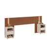 Cabeceira Ripada com Led e Mesa de Cabeceira - 7 Decormoveis - Freijo - 1