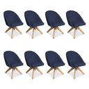 Ver imagem 1 de Kit 8 Poltronas Cadeira Giratória Bela Veludo Azul Marinho Pallazio