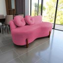 Ver imagem 1 de Namoradeira Sofá Feijão Lounge Orgânica Veludo Rosa