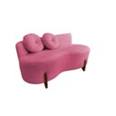 Ver imagem 2 de Namoradeira Sofá Feijão Lounge Orgânica Veludo Rosa