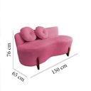 Ver mais imagens de Namoradeira Sofá Feijão Lounge Orgânica Veludo Rosa