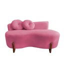 Ver imagem 4 de Namoradeira Sofá Feijão Lounge Orgânica Veludo Rosa