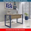 Ver imagem 2 de Mesa Escritório P25 Tub Pandin 150 Cm (larg) Tampo Mdp Noce Naturalle Pé Aço Tubular Cinza
