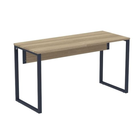 Mesa Escritório P25 Tub Pandin 150 Cm (larg) Tampo Mdp Noce Naturalle Pé Aço Tubular Cinza