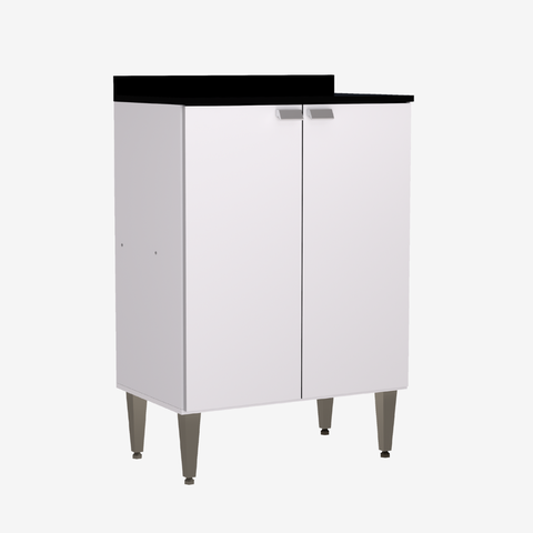 Conjunto Cozinha Carol Gabinete e Armário Aéreo 4 Portas MDP 59cm - Branco