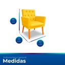 Ver imagem 7 de Kit 02 Poltrona Nina Captone Decorativa Suede Amarelo para Escritorio, Sala Salão Biselos-Decor