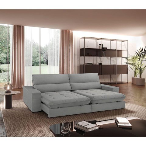 Sofá Aspem Linho 02 Módulos de 120cm B25cm Meu Sofá Online A230 Linho Cinza