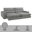 Ver imagem 3 de Sofá Aspem Linho 02 Módulos de 120cm B25cm Meu Sofá Online A230 Linho Cinza