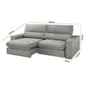 Ver imagem 4 de Sofá Aspem Linho 02 Módulos de 120cm B25cm Meu Sofá Online A230 Linho Cinza