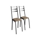 Ver imagem 2 de Kit 2 Cadeiras para Sala de Jantar Milla Preto/Rattan