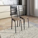 Ver imagem 1 de Kit 2 Cadeiras para Sala de Jantar Milla Preto/Rattan